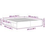  Okvir za krevet siva boja betona 200x200 cm | shoptok.hr
