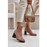 Boto PS1 Warm Eco Suede Women's Ankle Boots With Heel Zip Fastening Brown Erillia | ePonuda.com