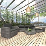  8-dijelna vrtna garnitura od poliratana s jastucima siva | shoptok.hr