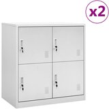 vidaXL omara s ključavnico 2 kosa svetlo siva 90x45x92,5 cm jeklo | Shoptok.si