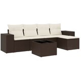 vidaXL 6-dijelni set vrtnih sofa od poliratana s jastucima smeđi | shoptok.hr