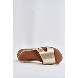 VINCEZA Women's Flat Sandals With Decorative Detail 17378 Gold | shoptok.hr