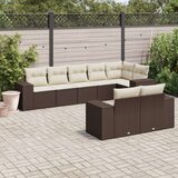  8-dijelni set vrtnih sofa s jastucima smeđi od poliratana | shoptok.hr