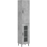Maison Chic Visoka omara - Komoda - Predalnik betonsko siva 34,5x34x180 cm inženirski les, (21721993) | Shoptok.si