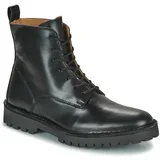Selected SLHRICKY LEATHER LACE-UP BOOT Crna