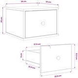  Wall-mounted noćni ormarić BREMEN 2 kom. Crni hrast | shoptok.hr
