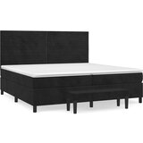  The Living Store Box spring postelja z vzmetnico črna 200x200 cm žamet - Box Spring Postelja, (21488562) | Shoptok.si