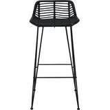  Barski stol 2 pcs Črna 44 x 46 x 91 cm Rattan in jeklo, (5000297090) | Shoptok.si
