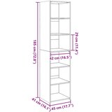  Visoka komoda crna 45 x 41 x 185 cm od konstruiranog drva | shoptok.hr