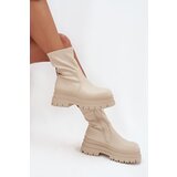 Boto Boots On Massive Platform Eco Leather Beige Kylira | shoptok.hr