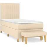 vidaXL Krevet s oprugama i madracem krem 100 x 200 cm od tkanine | shoptok.hr