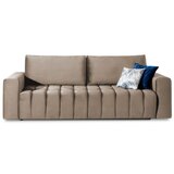 ELTAP Svjetlo smeđa baršunasti sklopiva/s prostorom za odlaganje sofa 247 cm Lazaro – Cijene