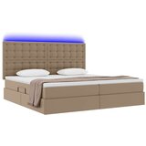  Krevet s prostorom za pohranu s LED-om Kapućino 200 x 200 cm | shoptok.hr