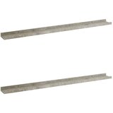 Maison Chic 2 kosi Stenske Police - Viseče police betonsko siva 100x9x3 cm, (21793739) Cene