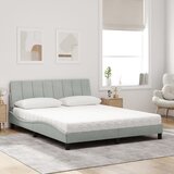  Krevet s madracem Hanko svjetlosivi 160x200 cm baršunasti | shoptok.hr