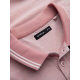 Ombre Melange men's polo shirt with striped collar - rose melange | Shoptok.si