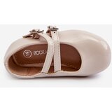 Boto Beige Patent Leather Children's Ballerina Flats with Straps Margenis | Shoptok.si