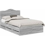  Krevetna konstrukcija s ladicama Siva Sonoma 120 x 190 cm | shoptok.hr