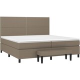  s oprugama i madracem smeđesivi 200x200 cm od tkanine | shoptok.hr