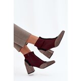 Boto Women's ankle boots with chunky heel zip Bordeaux Delvane | Shoptok.si