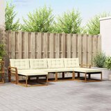  Set vanjskih sofa 6 kom. Prirodna i krem Smeđa 333 x 162,5 x 73 cm | shoptok.hr