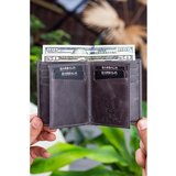 Garbalia Gomez Crazy Leather Gray Card Holder Wallet