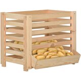 vidaXL Kutija za krumpire 60 x 40 x 50 cm od masivne borovine | shoptok.hr