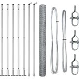  Heksagonalna Ograda 1.4x10 m Galvanizirani Čelik Stupovi za Ograde s Podlogama 7 kom Ø32mm 78.5cm Galvanizirani Čelik | shoptok.hr