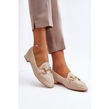 Boto Women's flat-heeled moccasins with beige decoration Iluvana | shoptok.hr