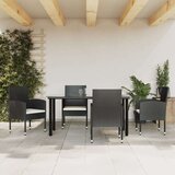  5-dijelni vrtni blagovaonski set crni od poliratana i čelika | shoptok.hr