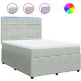 Maison Chic Box spring postelja - Vzmetna postelja z vzmetnico svetlo siv 140x190 cm žamet SL10914, (21902181) | Shoptok.si