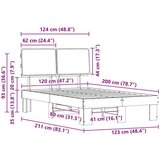 vidaXL Posteljni okvir z oblazinjenim vzglavjem Taupe 120 x 200 cm | Shoptok.si