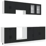  8-dijelni set kuhinjskih ormarića Kalmar konstruiranog drva Crna | Shoptok.si