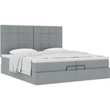 vidaXL okvir kreveta s madracima svijetlosivi 200x200cm od tkanine | shoptok.hr