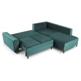 Cosmopolitan Design Petrolej zelena baršunasti sklopiva/s prostorom za odlaganje kutna garnitura (s desnim kutom/u obliku slova L) Kyoto – | shoptok.hr