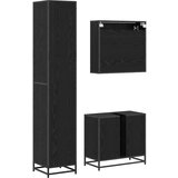  Set namještaja za kupaonicu 3 pcs Crni hrast 65 x 33 x 60 cm | shoptok.hr