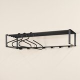 Spinder Design Črn kovinski stenski obešalnik s polico Rex – | Shoptok.si