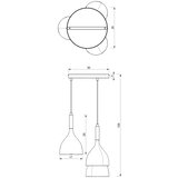  Luster na sajli NOAK 3xE27/15W/230V bela/zlatna | Eponuda.com
