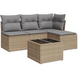  5-dijelni vrtni set sofa s jastucima bež od poliratana | shoptok.hr