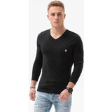 Ombre Majice z dolgimi rokavi Moška srajca dolgi rokavi (L134BLACK) pisana | Shoptok.si