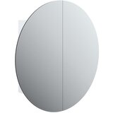 Maison Chic Kopalniška omarica - Kopalniški kabinet z okroglim ogledalom LED bela 54x54x17,5 cm, (21795010) | Shoptok.si