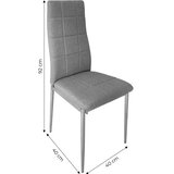  Set od 4 tapecirane stolice za blagovaonicu i dnevni boravak, sive boje | shoptok.hr
