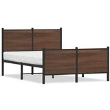 vidaXL Kovinski posteljni okvir z vzglavjem in vznožjem 137x190 cm | Shoptok.si