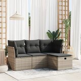 Maison Chic Seti vrtnega pohištva - Vrtna garnitura - Vrtni pohištvo set 4-delna z blazinami siv poli ratan, (21820143) | Shoptok.si