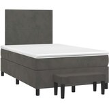 Krevet box spring s madracem tamnosivi 120 x 190 cm baršun | Eponuda.com