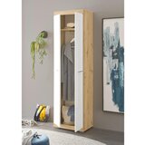 CARRYHOME garderobna omara hrast artisan, bela, visoki sijaj | Shoptok.si