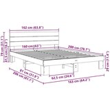  Okvir kreveta uzglavljem bez madraca 160x200 cm puno drvo hrast | shoptok.hr