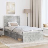  Krevetna konstrukcija Beton 90 x 200 cm Čvrsto borovo drvo | shoptok.hr