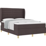  Box Spring Postelja z Vzmetnico Temno rjava 140x190 cm Tkanina, (22081235) | Shoptok.si