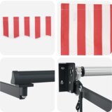 vidaXL Automatska uvlačiva tenda crvenih i bijelih pruga 300x250 cm | shoptok.hr